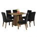 Conjunto Sala de Jantar Mesa Tampo de Madeira 6 Cadeiras Rustic/Oxford Fabiana Madesa