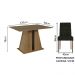 Conjunto Sala de Jantar Mesa Tampo de Madeira 6 Cadeiras Rustic/Oxford Fabiana Madesa