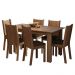Conjunto Sala de Jantar Mesa Tampo de Madeira 6 Cadeiras Rustic/Preto Analu Madesa