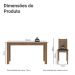 Conjunto Sala de Jantar Mesa Tampo de Madeira 6 Cadeiras Rustic/Preto Analu Madesa