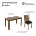 Conjunto Sala de Jantar Mesa Tampo de Madeira 6 Cadeiras Rustic/Preto Analu Madesa