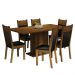 Conjunto Sala de Jantar Mesa Tampo de Madeira 6 Cadeiras Rustic/Preto Augusta Madesa