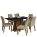 Conjunto Sala de Jantar Mesa Tampo de Madeira 6 Cadeiras Rustic/Preto/Imperial Britney Madesa
