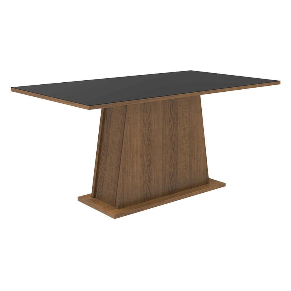 Conjunto Sala de Jantar Mesa Tampo de Madeira 6 Cadeiras Rustic/Preto/Imperial Britney Madesa