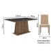 Conjunto Sala de Jantar Mesa Tampo de Madeira 6 Cadeiras Rustic/Preto/Imperial Britney Madesa