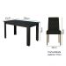 Conjunto Sala de Jantar Mesa Tampo de Madeira 6 Cadeiras Rustic/Preto/Oxford Allegro Madesa