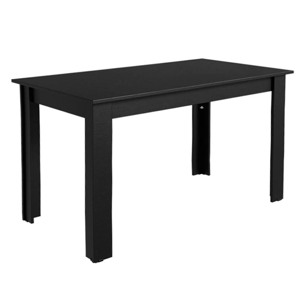 Conjunto Sala de Jantar Mesa Tampo de Madeira 6 Cadeiras Rustic/Preto/Oxford Allegro Madesa