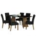 Conjunto Sala de Jantar Mesa Tampo de Madeira 6 Cadeiras Rustic/Preto/Oxford Madison Madesa