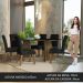Conjunto Sala de Jantar Mesa Tampo de Madeira 6 Cadeiras Rustic/Preto/Oxford Madison Madesa