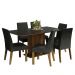 Conjunto Sala de Jantar Mesa Tampo de Madeira 6 Cadeiras Rustic/Preto/Oxford Renata Madesa