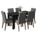 Conjunto Sala de Jantar Mesa Tampo de Madeira 6 Cadeiras Rustic/Preto/Silver Allegro Madesa