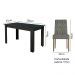Conjunto Sala de Jantar Mesa Tampo de Madeira 6 Cadeiras Rustic/Preto/Silver Allegro Madesa