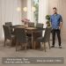 Conjunto Sala de Jantar Mesa Tampo de Madeira 6 Cadeiras Rustic/Preto/Silver Madison Madesa