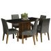 Conjunto Sala de Jantar Mesa Tampo de Madeira 6 Cadeiras Rustic/Preto/Silver Renata Madesa