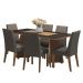 Conjunto Sala de Jantar Mesa Tampo de Madeira 6 Cadeiras Rustic/Preto/Silver Simone Madesa