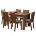 Conjunto Sala de Jantar Mesa Tampo de Madeira 6 Cadeiras Rustic/Silver Analu Madesa