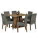 Conjunto Sala de Jantar Mesa Tampo de Madeira 6 Cadeiras Rustic/Silver Cheryl Madesa