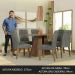 Conjunto Sala de Jantar Mesa Tampo de Madeira 6 Cadeiras Rustic/Silver Fabiana Madesa