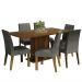Conjunto Sala de Jantar Mesa Tampo de Madeira 6 Cadeiras Rustic/Silver Renata Madesa