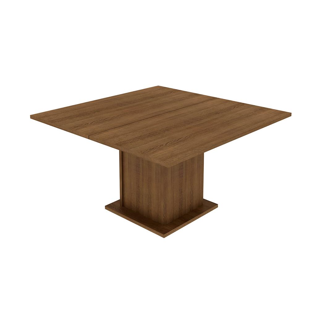 Conjunto Sala de Jantar Mesa Tampo de Madeira 8 Cadeiras Rustic/Crema/Bege Marisa Madesa