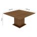 Conjunto Sala de Jantar Mesa Tampo de Madeira 8 Cadeiras Rustic/Crema/Bege Marrom Marisa Madesa