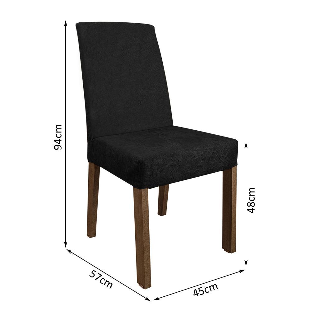 Conjunto Sala de Jantar Mesa Tampo de Madeira 8 Cadeiras Rustic/Oxford Doris Madesa
