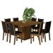 Conjunto Sala de Jantar Mesa Tampo de Madeira 8 Cadeiras Rustic/Preto Marisa Madesa