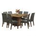 Conjunto Sala de Jantar Mesa Tampo de Madeira 8 Cadeiras Rustic/Silver Doris Madesa