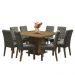 Conjunto Sala de Jantar Mesa Tampo de Madeira 8 Cadeiras Rustic/Silver Leila Madesa