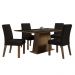 Conjunto Sala de Jantar Mesa Tampo de Madeira com 4 Cadeiras Rustic/Preto/Oxford Flavia Madesa