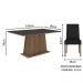 Conjunto Sala de Jantar Mesa Tampo de Madeira com 4 Cadeiras Rustic/Preto/Oxford Flavia Madesa