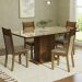 Conjunto Sala de Jantar Mesa Tampo de Vidro 4 Cadeiras Crema/Rustic/Bege Greta Madesa