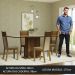 Conjunto Sala de Jantar Mesa Tampo de Vidro 4 Cadeiras Crema/Rustic/Bege Greta Madesa