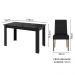 Conjunto Sala de Jantar Mesa Tampo de Vidro 4 Cadeiras Preto/Oxford Antônia Madesa