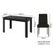 Conjunto Sala de Jantar Mesa Tampo de Vidro 4 Cadeiras Preto/Oxford Celina Madesa