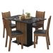 Conjunto Sala de Jantar Mesa Tampo de Vidro 4 Cadeiras Preto/Rustic Camélia Madesa