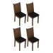 Conjunto Sala de Jantar Mesa Tampo de Vidro 4 Cadeiras Preto/Rustic Camélia Madesa