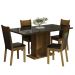 Conjunto Sala de Jantar Mesa Tampo de Vidro 4 Cadeiras Preto/Rustic Greta Madesa