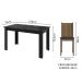 Conjunto Sala de Jantar Mesa Tampo de Vidro 4 Cadeiras Preto/Rustic Kiara Madesa