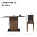 Conjunto Sala de Jantar Mesa Tampo de Vidro 4 Cadeiras Preto/Rustic Martina Madesa