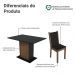 Conjunto Sala de Jantar Mesa Tampo de Vidro 4 Cadeiras Preto/Rustic Martina Madesa