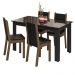 Conjunto Sala de Jantar Mesa Tampo de Vidro 4 Cadeiras Preto/Rustic Suzy Madesa