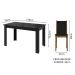 Conjunto Sala de Jantar Mesa Tampo de Vidro 4 Cadeiras Preto/Rustic Suzy Madesa