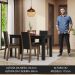 Conjunto Sala de Jantar Mesa Tampo de Vidro 4 Cadeiras Preto/Rustic Suzy Madesa
