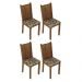 Conjunto Sala de Jantar Mesa Tampo de Vidro 4 Cadeiras Rustic/Bege Marrom Camélia Madesa