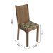 Conjunto Sala de Jantar Mesa Tampo de Vidro 4 Cadeiras Rustic/Bege Marrom Espanha Madesa