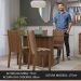Conjunto Sala de Jantar Mesa Tampo de Vidro 4 Cadeiras Rustic/Bege Marrom Espanha Madesa
