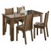 Conjunto Sala de Jantar Mesa Tampo de Vidro 4 Cadeiras Rustic/Bege Marrom Kiara Madesa
