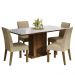 Conjunto Sala de Jantar Mesa Tampo de Vidro 4 Cadeiras Rustic/Branco/Imperial Avril Madesa