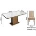 Conjunto Sala de Jantar Mesa Tampo de Vidro 4 Cadeiras Rustic/Branco/Imperial Avril Madesa